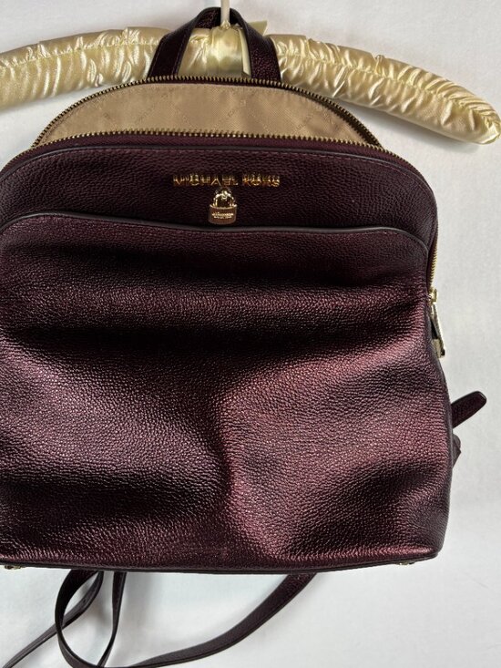 Michael Kors Adele Backpack in Metallic Burgundy Large NWT main image 13
